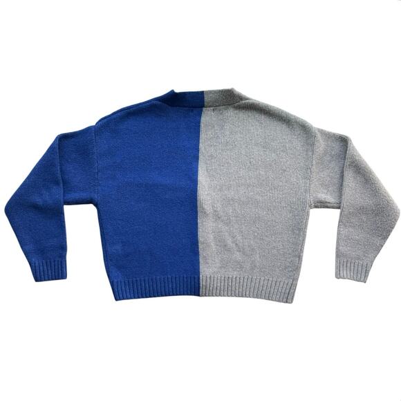 Primark V-Neck Knit Cardigan Sweater Button Up Two-Tone Size Medium Blue Gray - Picture 3 of 14